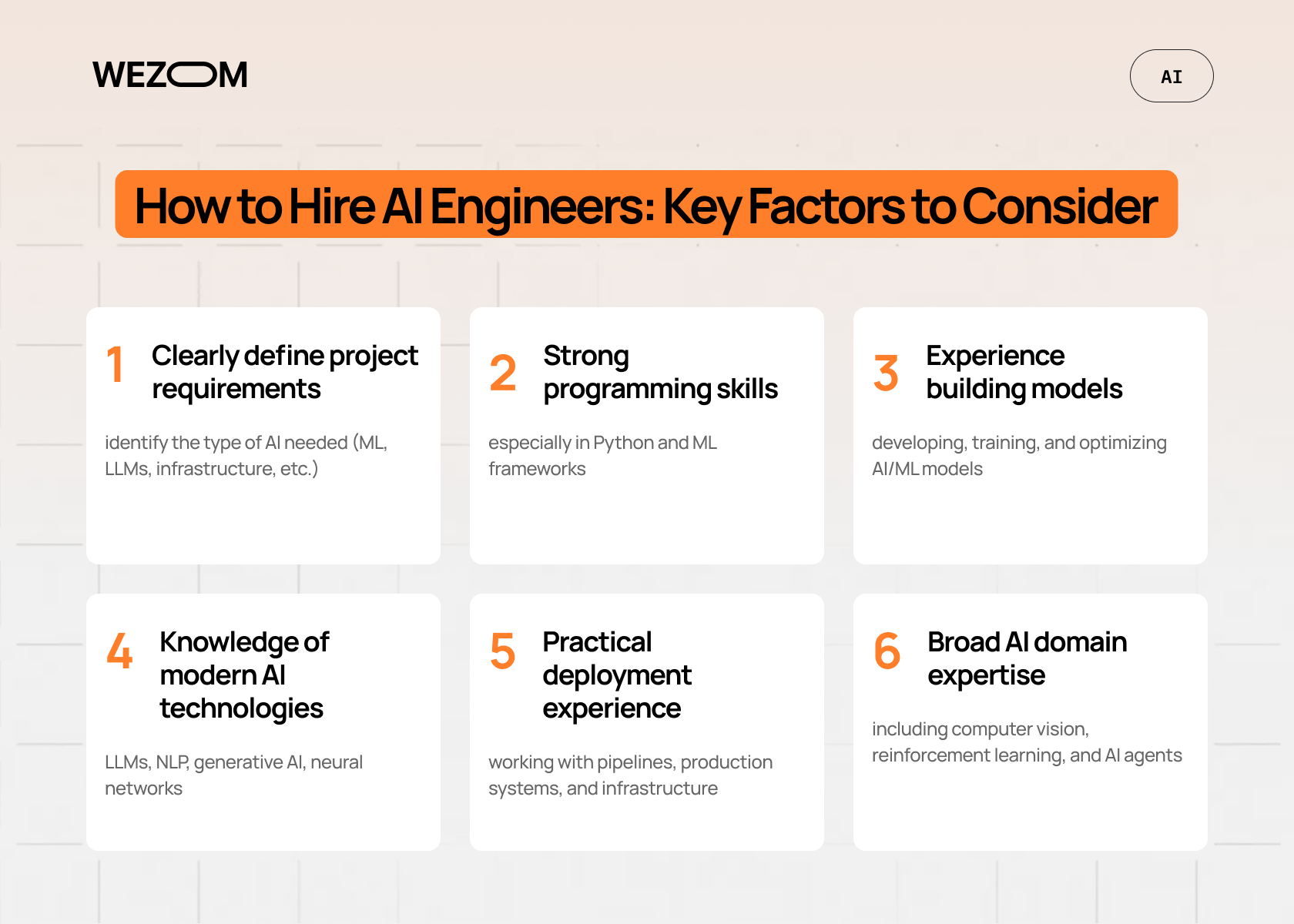 how to hire AI engineers key factors skills experience deployment and expertise for machine learning projects how to hire AI engineers key factors skills experience deployment and expertise for machine learning projects